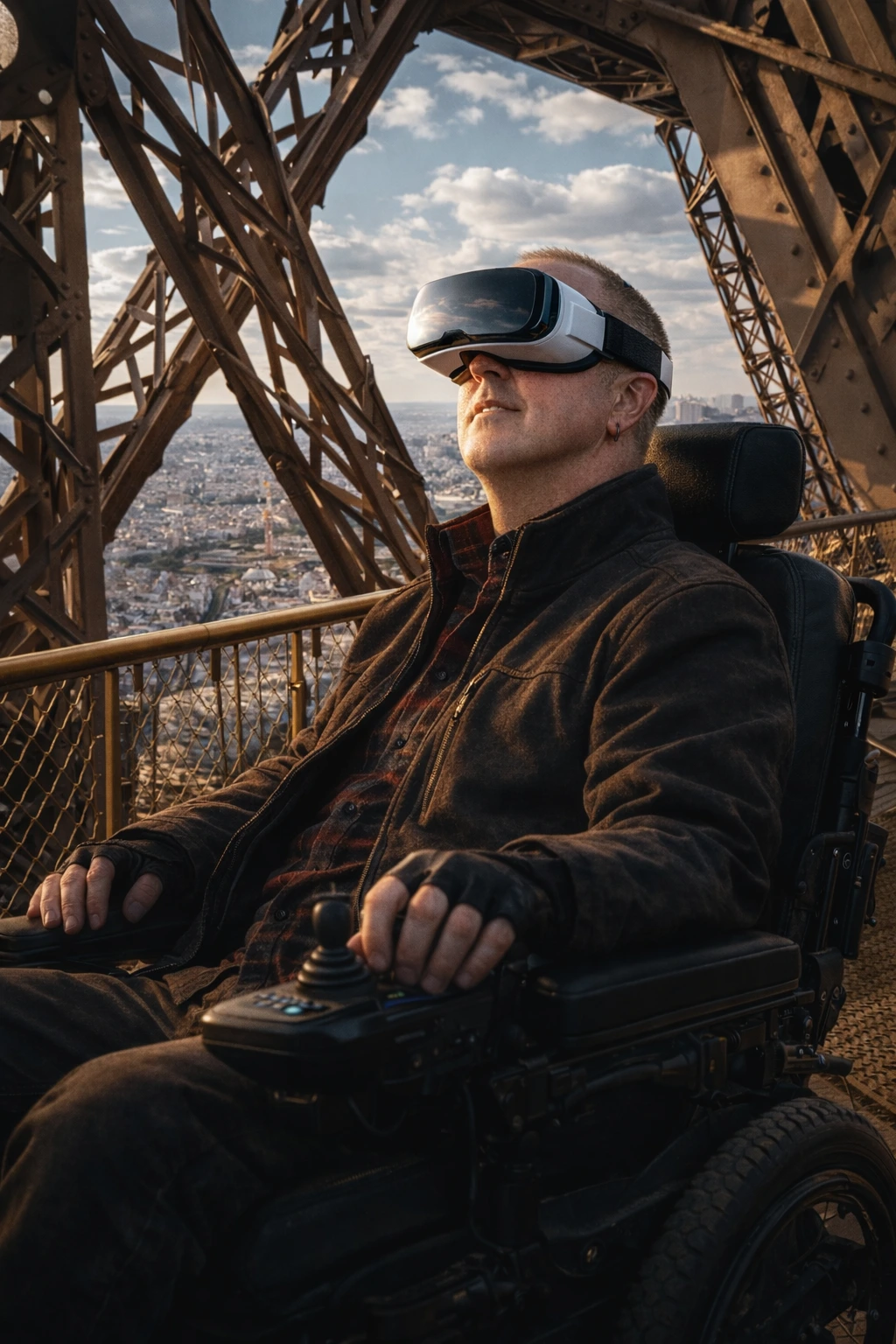 Mark experiencing the Eiffel Tower